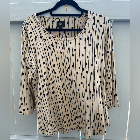 51.JM COLLECTION-Women’s Tunic, 3/4 Sleeve . Size P/L - Picture 1 of 11